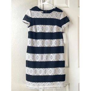 London Style NWT Delicate Open Stitch Yarn Dress - Black / Cream